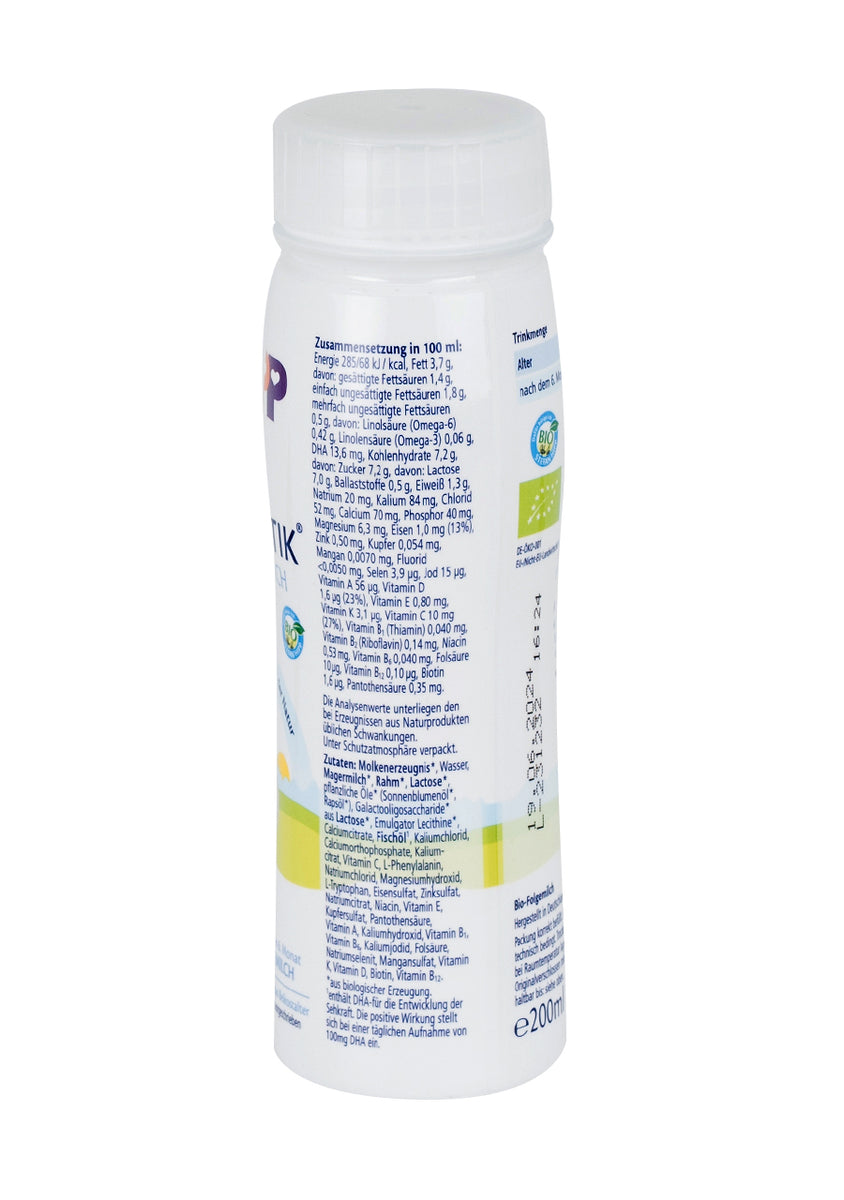 HiPP German Organic Stage 2 Ready to Feed Baby Formula 6 x 200ml bottles