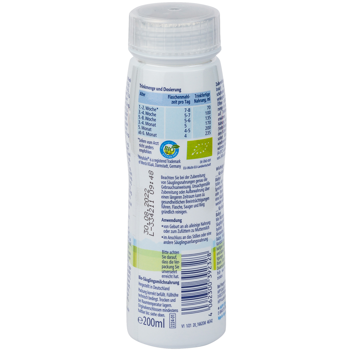 HiPP German Stage 1 Ready to Feed 6x200 ml Save Up to 30 on