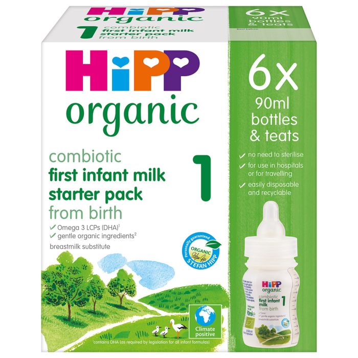 HiPP UK المرحلة 1 تركيبة حليب البقر الحيوي الجاهز للتغذية (عبوة بداية 90 مل)