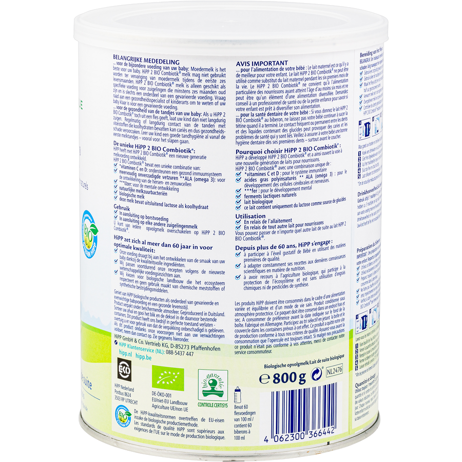 HiPP Dutch Stage 1 Baby Formula Bio Combiotik (0-6 Months)