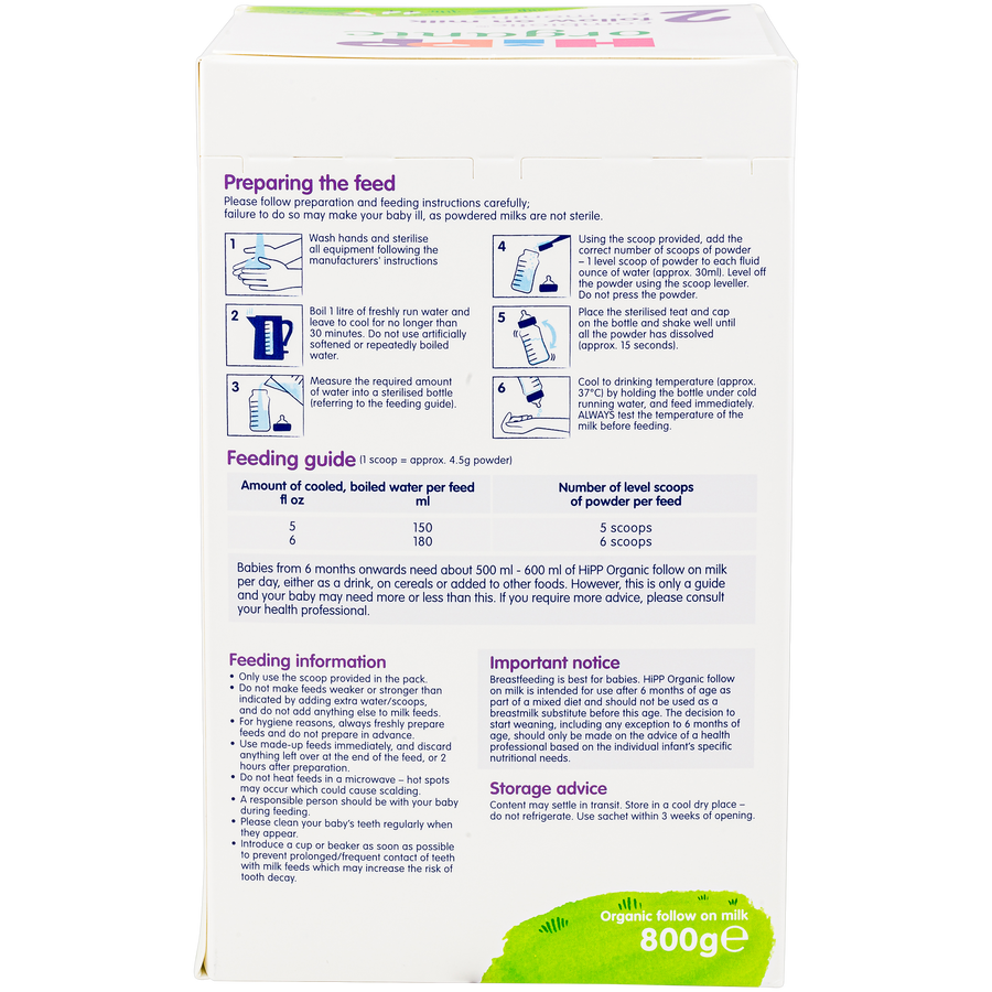 Hipp formula best sale directions in english