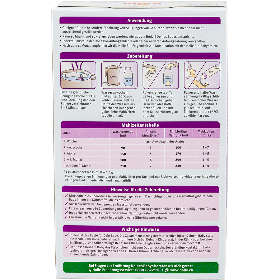 Holle stage best sale 2 formula instructions